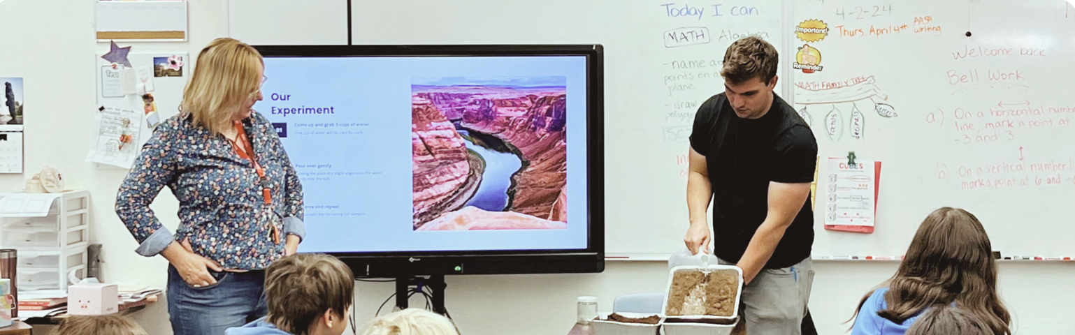Demonstration of a lesson from our Fire Ecology Learning Lab in a classroom